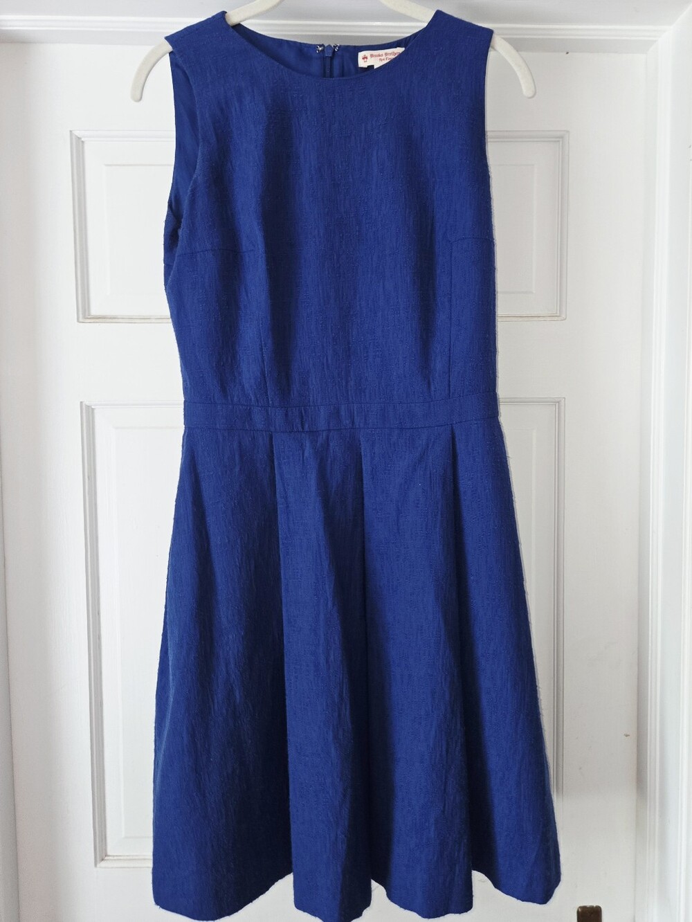 Brooks Brothers Red Fleece Royal Blue Fit & Flare Pleated Pocket Dress Size 4